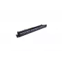 Panel krosowy 19 inch 24 porty, CAT6, S/FTP, 1U, z prowadzeniem kabli, czarny (kompletny)