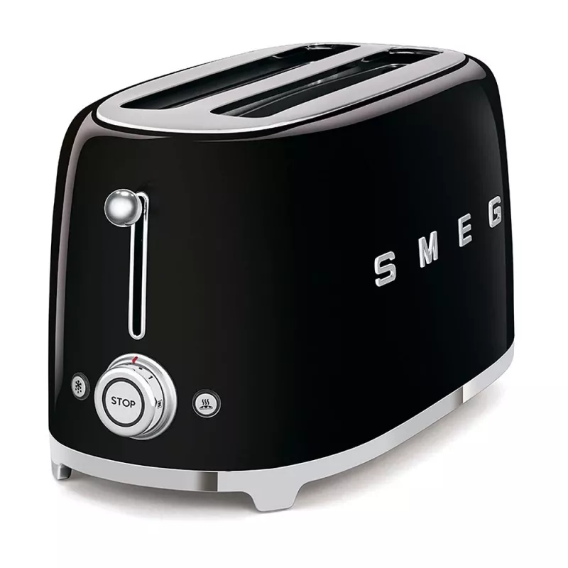 Smeg - TSF02 Toster 4 kromki - Czarny/lakierowany/WxSxG 41x20,8x21,5 cm/6 stopni opiekania/1500W