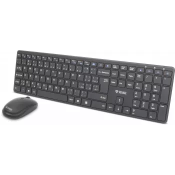 Bezprzewodowy zestaw klawiatura i mysz YENKEE YKB 2008CS — 2,4 GHz USB, kompaktowy układ