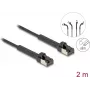 Kabel sieciowy DeLOCK RJ45 cienki Cat.6A U/FTP 2m czarny