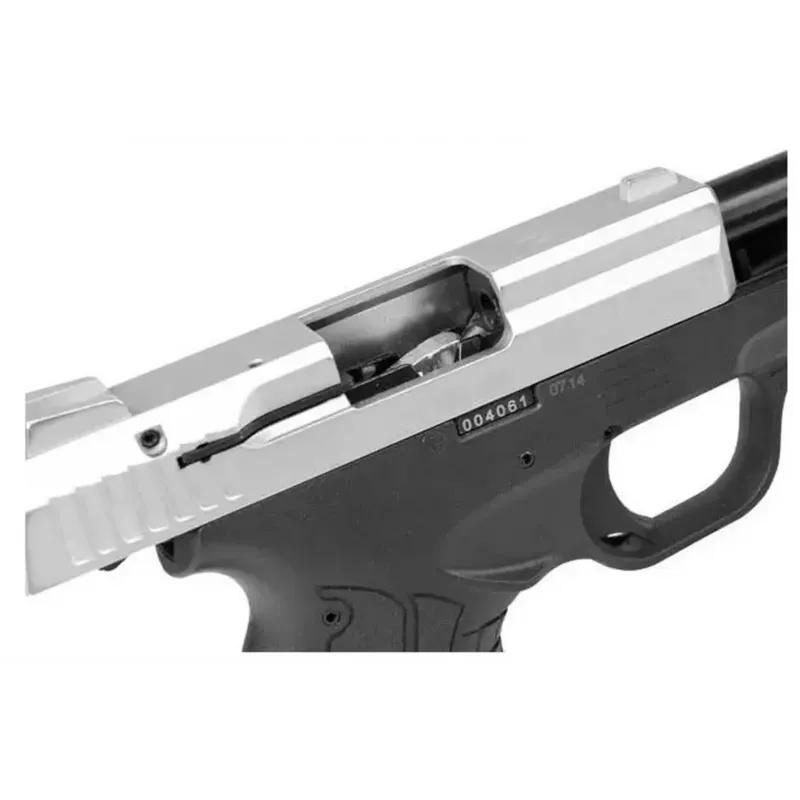 Pistolet alarmowy STALKER M906 BAS, kaliber .22 Long Blank (6 mm), chromowany błysk