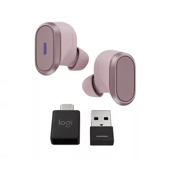 Logitech Zone True Wireless, słuchawki douszne, ANC, Rosé, różowy, douszne, Bluetooth, 985-001090