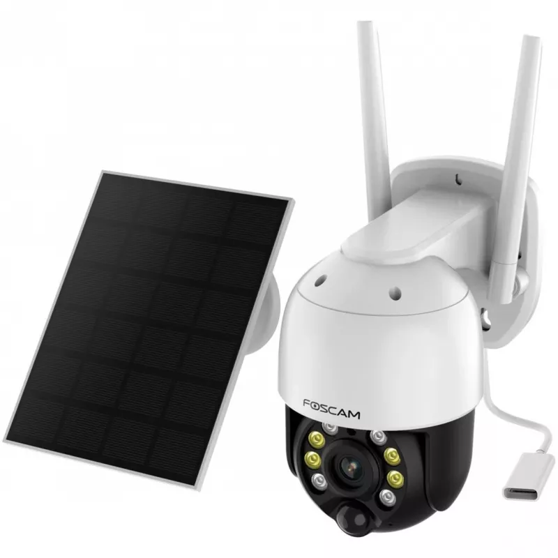 Kamera IP Foscam B4 Dome 4 MP (2560×1440), Wi‑Fi 2,4 GHz, IP65, Solar + Bateria 5000 mAh, obrót 355°, pochylenie 90°