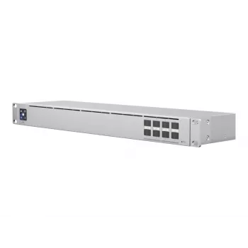 Zarządzany przełącznik sieciowy L2 UBIQUITI USW-Aggregation — 8 slotów SFP+, obsługa 10G, bez wentylatora, 1U do szafy rack, srebrny