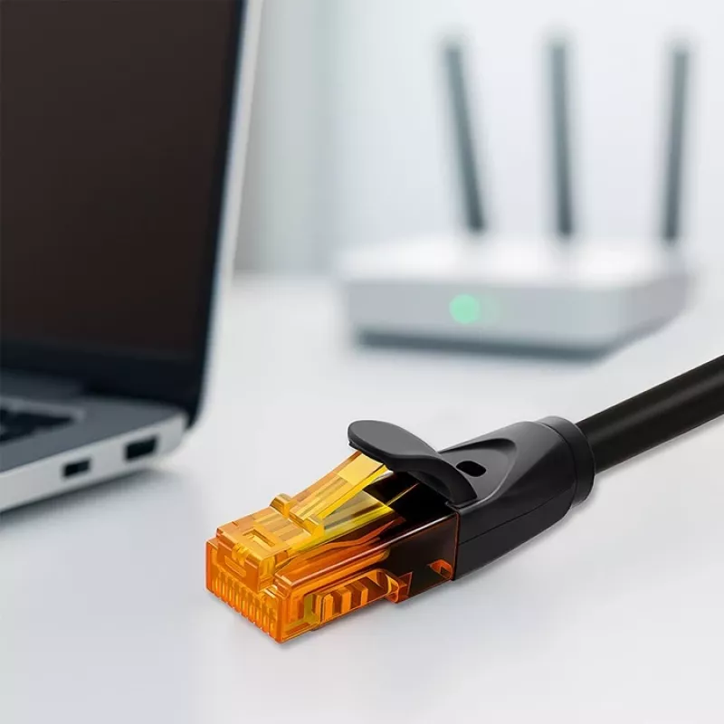 Kabel krosowy Ethernet QOLTEC UTP Cat6 10 m, 2×RJ45, czarny