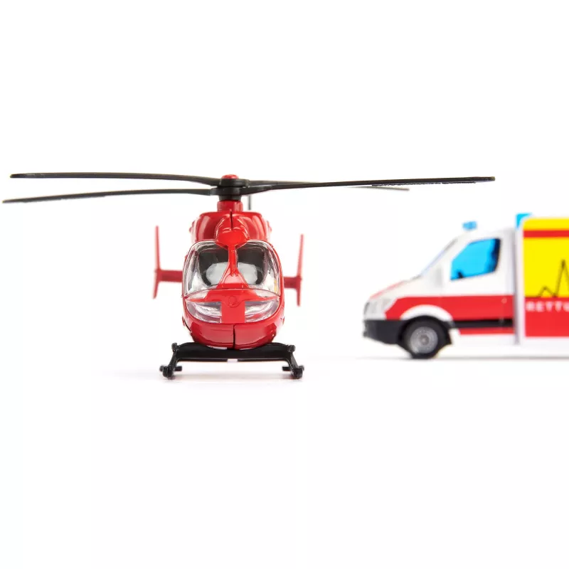 Zestaw zabawek Usorteret Siku Mercedes-Benz Rescue Van and Helicopter model set