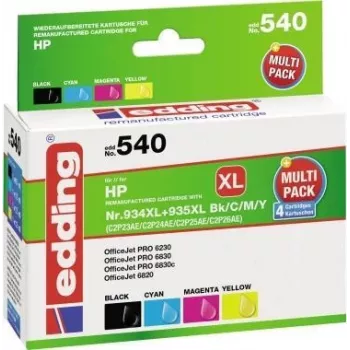 Edding EDD-540 - kompatybilny - tusz na bazie pigmentu - czarny - cyjan - magenta - żółty - HP - multipack - OfficeJet PRO 6230 - 6830 - 6830c (18-540)