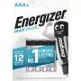 Bateria jednorazowa Energizer MAXPLUS AAA 4 szt., alkaliczna, 1,5 V, temp. pracy -18–55°C