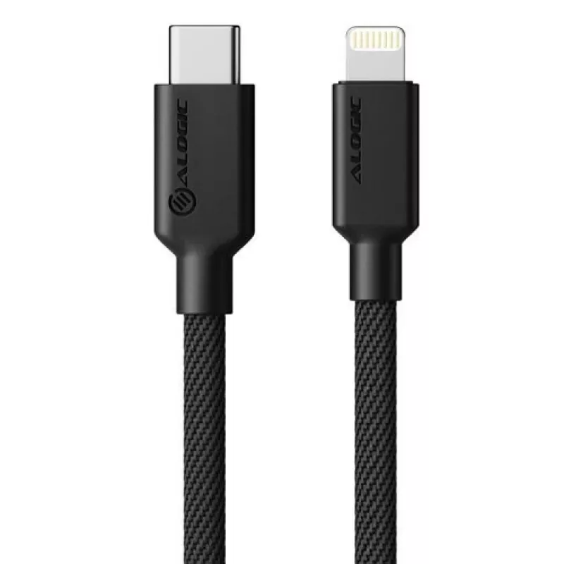 Kabel USB Alogic 2.0 USB-C męski -- Lightning męski 1m czarny