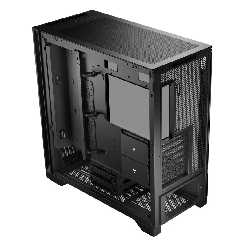Obudowa komputerowa MODECOM VOLCANO EXPANSE S MIDI Czarna — szkło hartowane, USB-C, obsługa micro ATX, GPU do 430 mm