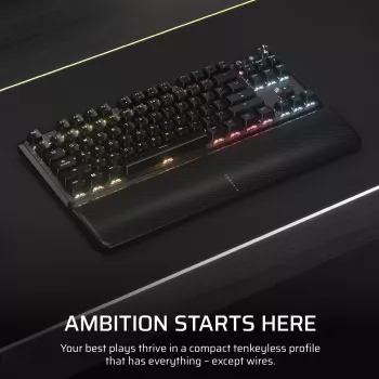 Klawiatura gamingowa Corsair K70 CORE TKL USB + RF Wireless + Bluetooth QWERTZ Czarna