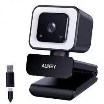 Aukey PC-LM6 Stream Series z pierścieniowym światłem Full HD kamera internetowa z czujnikiem 1/3-CMOS czarny