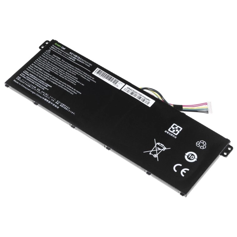 Bateria zielony Cell AC52 do Acer Aspire E11 ES1-111M ES1-131 E15 ES1-512 Chromebook CB3-111 CB5-311, 11,4 V 2200 mAh Li-Ion, 3 ogniwa, czarna