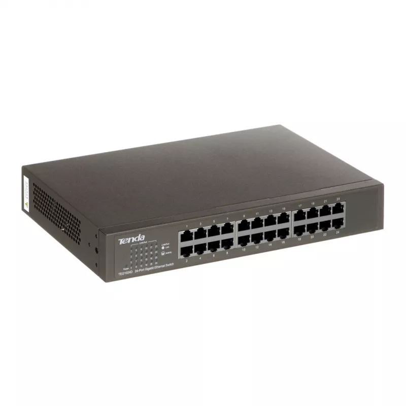 Niezarządzalny przełącznik TENDA TEG1024D 24-portowy Gigabit Ethernet, 48 Gbps, tabela MAC 8000, niebieski