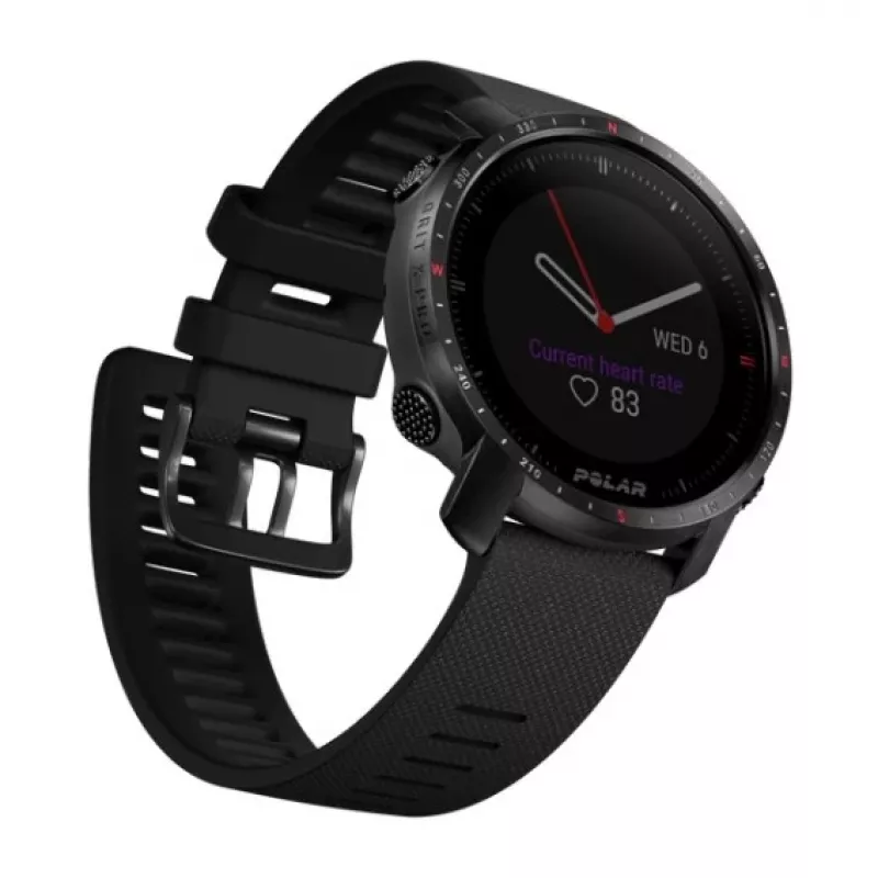 Polar Grit X Pro - Titanium - Zegarek sportowy z paskiem - perforowana skóra - szary - Rozmiar paska: M/L - Wyświetlacz 3cm (1.2) - Bluetooth - 41 g (90085777)