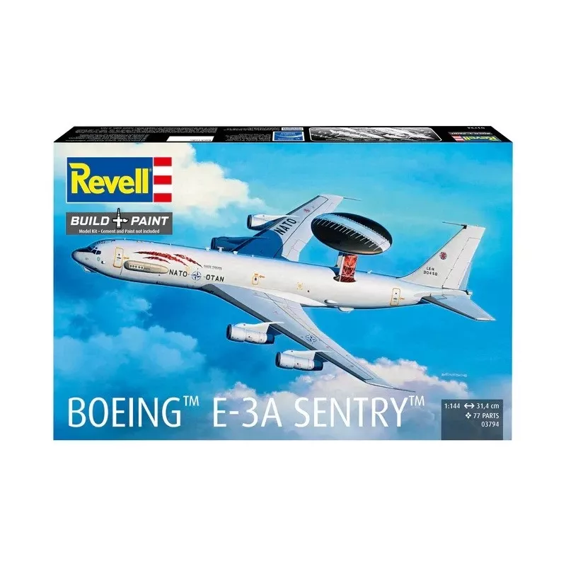 Model plastikowy REVELL Boeing E-3A Sentry, skala 1:144, zestaw modelarski samolotu