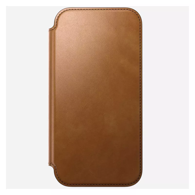 Futerał komórkowy z klapką Nomad Modern Leather Folio do iPhone 17 Pro Max — Tan, pasuje do ekranu 17,5 cm (6,9 cala), 4 kieszenie na karty