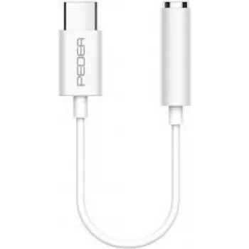 PEDEA Adapter USB-C na jack słuchawkowy 3,5 mm, biały