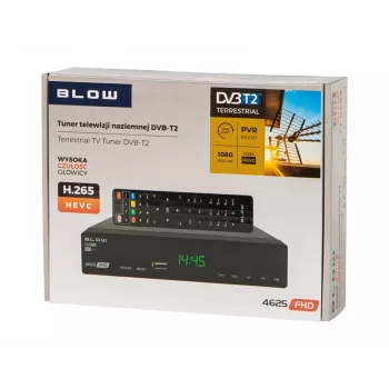 Naziemny tuner telewizji cyfrowej BLOW 4625FHD DVB-T2 H.265, HDMI, USB, SCART, Ethernet, S/PDIF