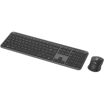 Logitech Signature cienki Combo MK950 - zestaw klawiatura i mysz - 100% - pełnowymiarowa - bezprzewodowy - Bluetooth 5.1 LE - AZERTY - francuski - grafitowy (920-012485)