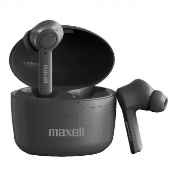 Maxell Bass 13 Sync Up bezprzewodowe słuchawki Bluetooth douszne z etui ładującym, czarne
