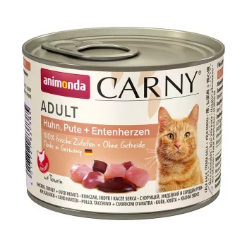 ANIMONDA Carny Adult Chicken, turkey and duck hearts - mokra karma dla kota - 200g