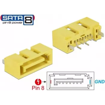DeLOCK 89886 Złącze przewodowe SATA żółty (89886)