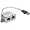 Wentronic Goobay kabel-Splitter (Network Doubler), CAT Y-Adapter - Wiring 2 x CAT 5 Ethernet, Shielded (68908)
