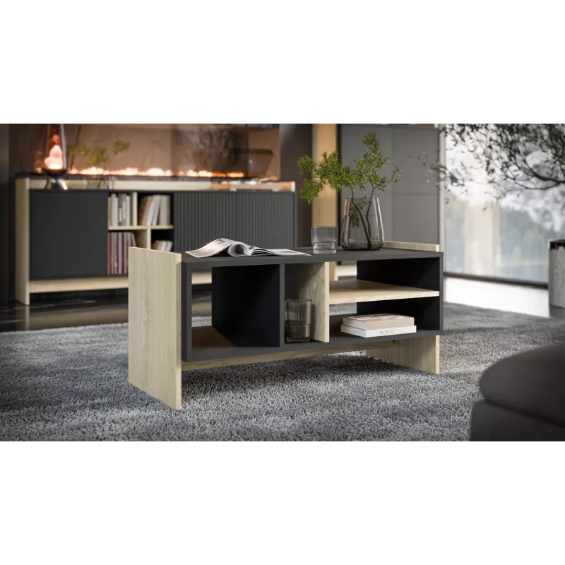 Cama PORTO bench/table 100x50x46 oak/Czarny