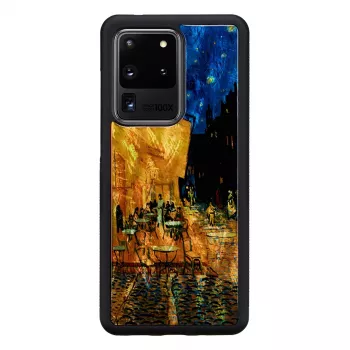 Etui iKins do Samsung Galaxy S20 Ultra — czarne, model 'Cafe Terrace'