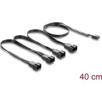Wewnętrzny kabel zasilający DELOCK 84540 — rozdzielacz 4-pin PWM na 4×4-pin PWM, 0,4 m