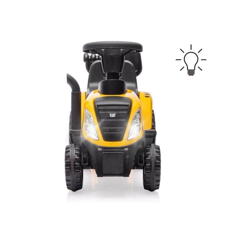 Pojazd CAT Traktor z przyczepą żółty jeździk