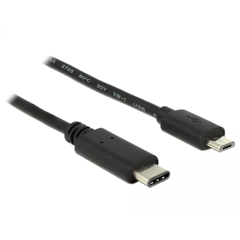 Kabel USB DeLOCK 0,5 m USB2.0-C do Micro-USB B czarny