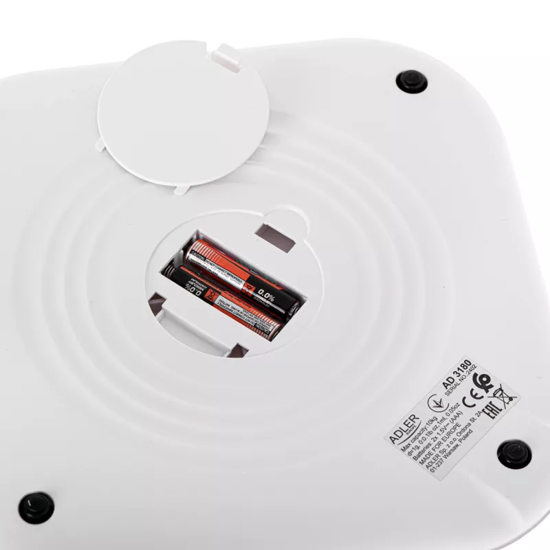 Waga kuchenna Adler AD 3180 Podziałka 1 g LCD Biała