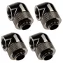 Adapter XSPC 90° G1/4 cala AG na G1/4 cala IG, obrotowy, czarny chrom, zestaw 4 szt.