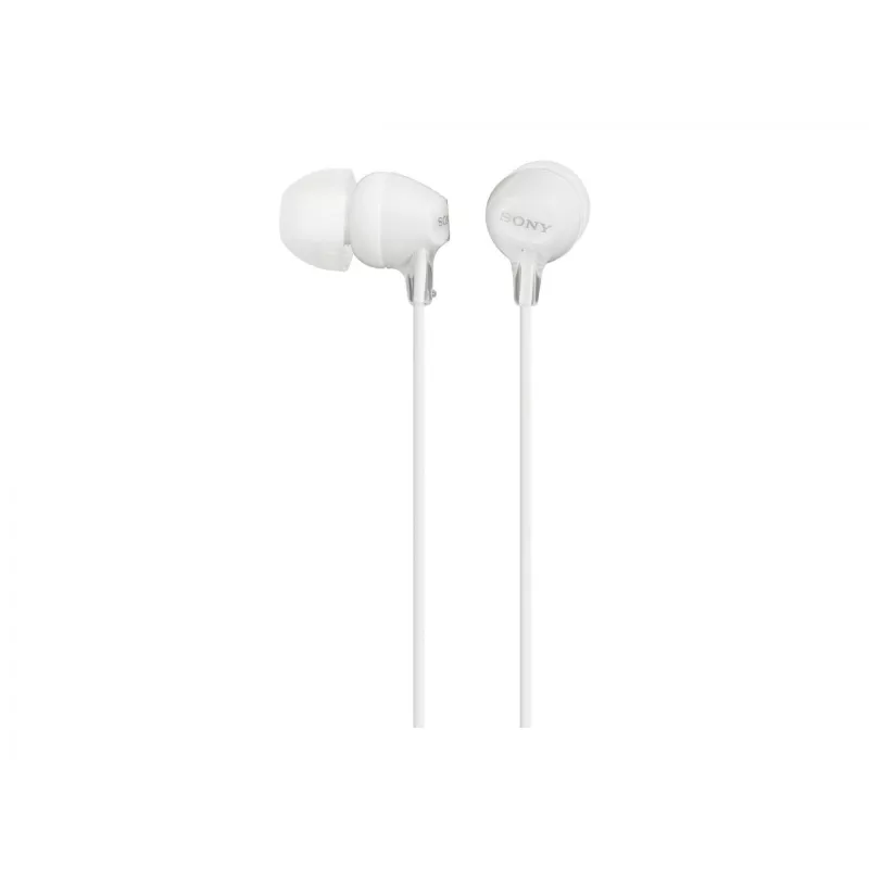 Sony MDR-EX15LP, Przewodowe, 8 - 22000 Hz, Muzyka, 3 g, Słuchawki, Biały