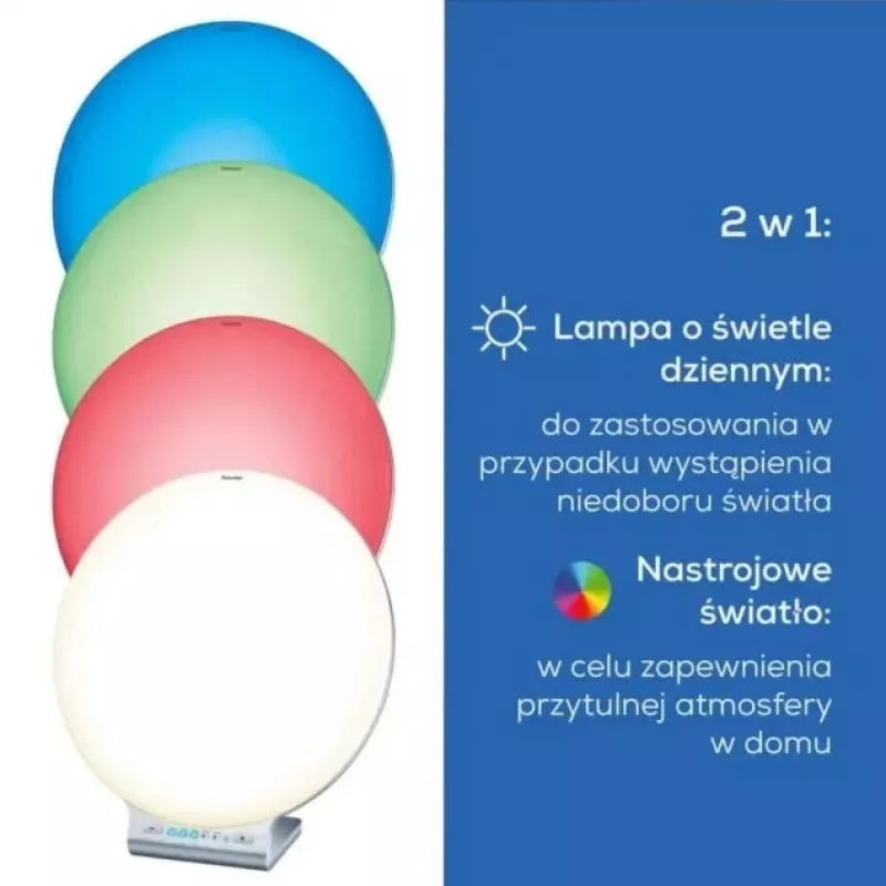 Lampa do terapii światłem Beurer TL100 — natężenie 10 000 luksów, energooszczędna konstrukcja