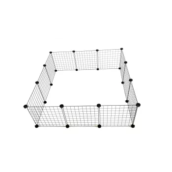 Klata dla psa c&c Modular 145×75×37 cm — klatka wewnętrzna/zewnętrzna, modułowa konstrukcja panelowa, czarna