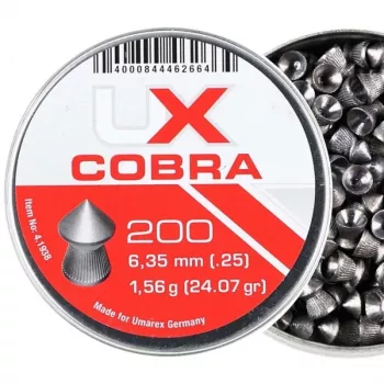Śrut wiatrówkowy UMAREX Pointed Ribbed Shot Cobra 6,35 mm, 1,56 g, srebrny, 200 szt.