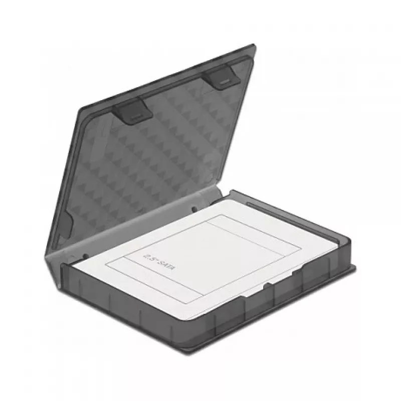 Delock Protection Box - Festplattenlaufwerk-Schutzgehäuse - Kapazität: 1 Festplatte (2.5) - Grau (18368)