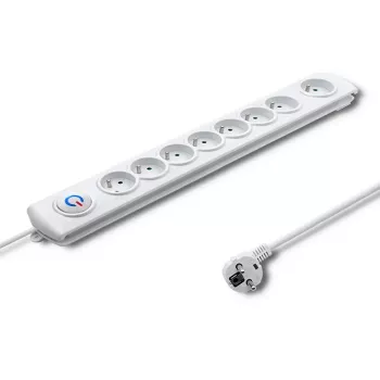 Listwa przeciwprzepięciowa Qoltec 50293 biała 8 gniazd AC 230 V