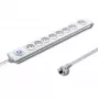 Listwa przeciwprzepięciowa Qoltec 50293 biała 8 gniazd AC 230 V