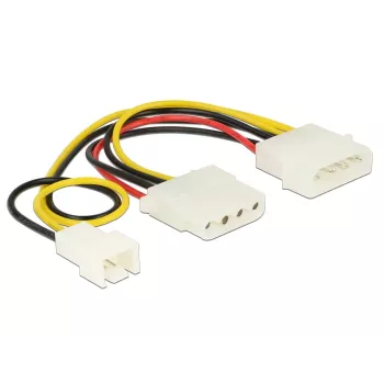 Wewnętrzny kabel zasilający DeLOCK 83658 0,39 m 3-pin na 2 x Molex 4-pin