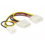 Wewnętrzny kabel zasilający DeLOCK 83658 0,39 m 3-pin na 2 x Molex 4-pin