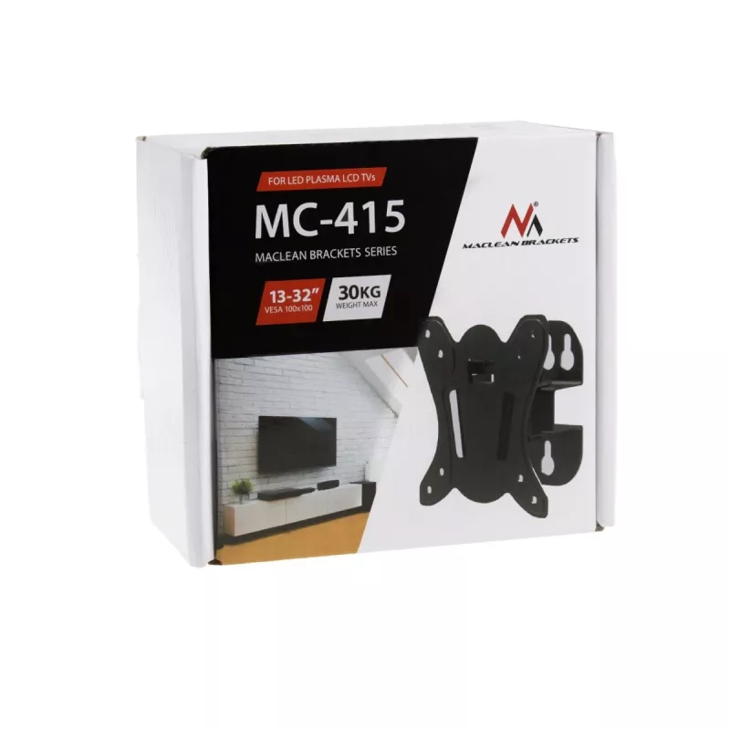 Uchwyt ścienny do telewizora MACLEAN MC-415 dla ekranów 13–32 cale, VESA 100×100, udźwig 30 kg