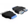 Delock Adapter USB 3.0 Pin Header Socket > 2 x USB 3.0 Socket - obok siebie (65324)