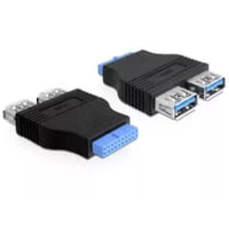 Delock Adapter USB 3.0 Pin Header Socket > 2 x USB 3.0 Socket - obok siebie (65324)