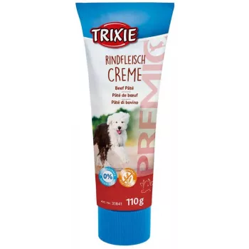 Przysmak dla psa Trixie Premio Beef 110 g — hipoalergiczna pasta w tubce, 14,3% białka, 26,4% tłuszczu, bezglutenowa, bez laktozy, dla psów dorosłych
