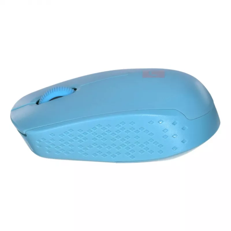 Bezprzewodowa mysz symetryczna NATEC STORK — Bluetooth + USB Type-A, 1600 DPI, 3 przyciski, jasnoniebieska
