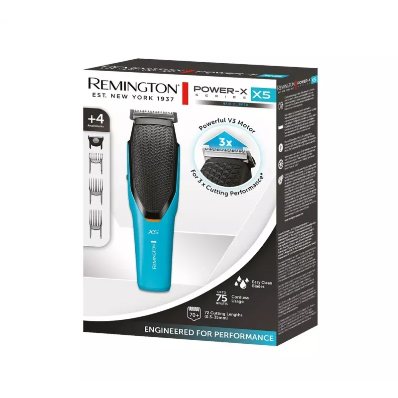 Maszynka do włosów Remington Power-X Series HC5000 X5 czarno-niebieska